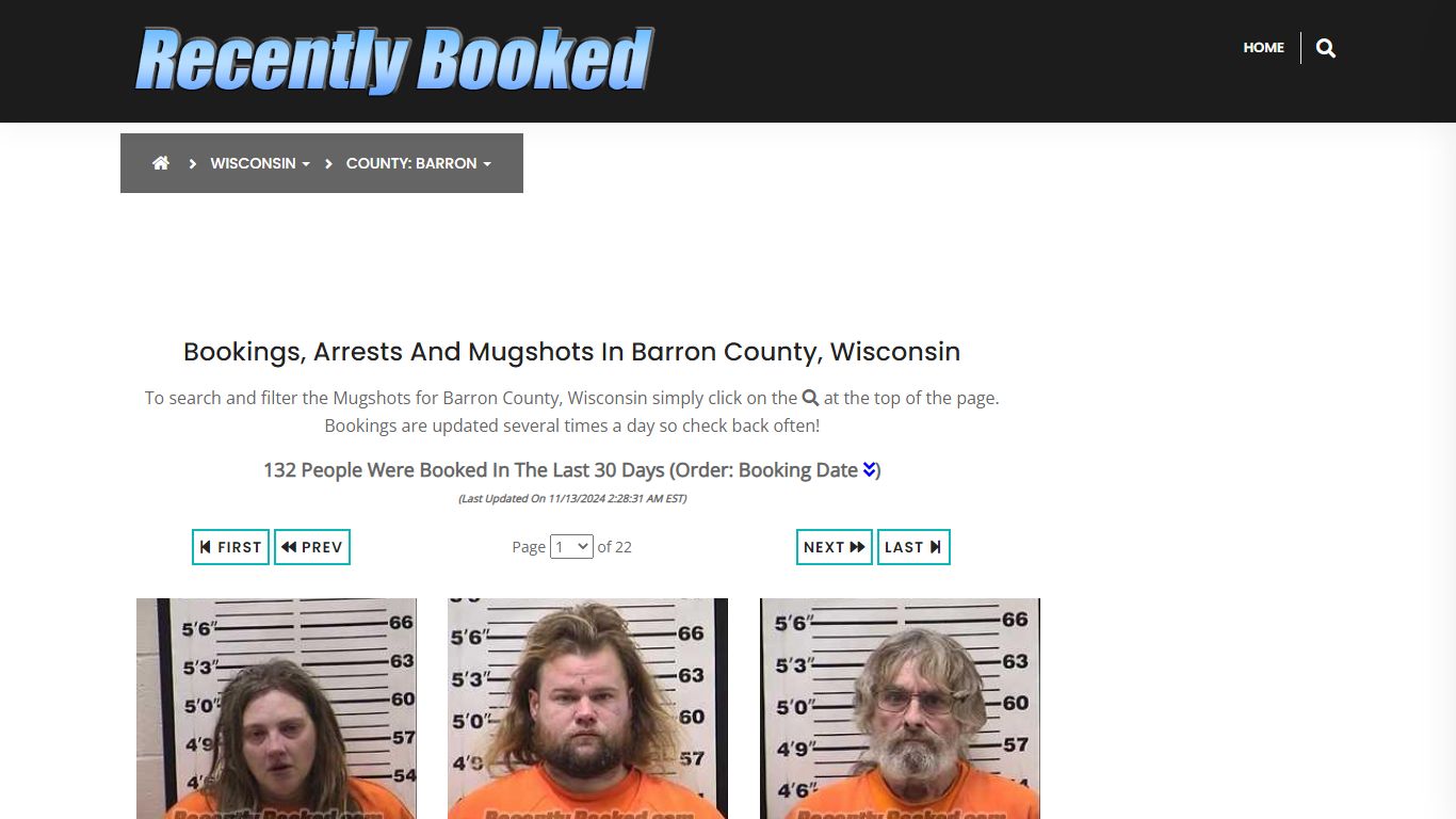 Bookings, Arrests and Mugshots in Barron County, Wisconsin