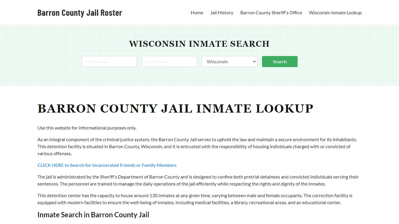 Barron County Jail Roster Lookup, WI, Inmate Search