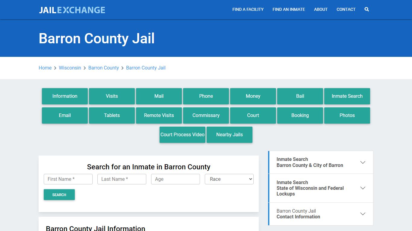 Barron County Jail Roster Lookup, WI, Inmate Search